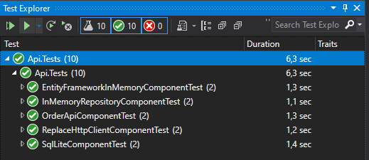 Different kinds of testing strategies with ASP.NET Core:  Component tests